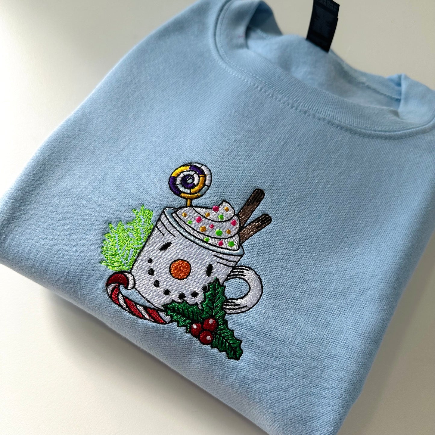 Hot Chocolate Christmas Embroidered Sweatshirt (Pick your design)