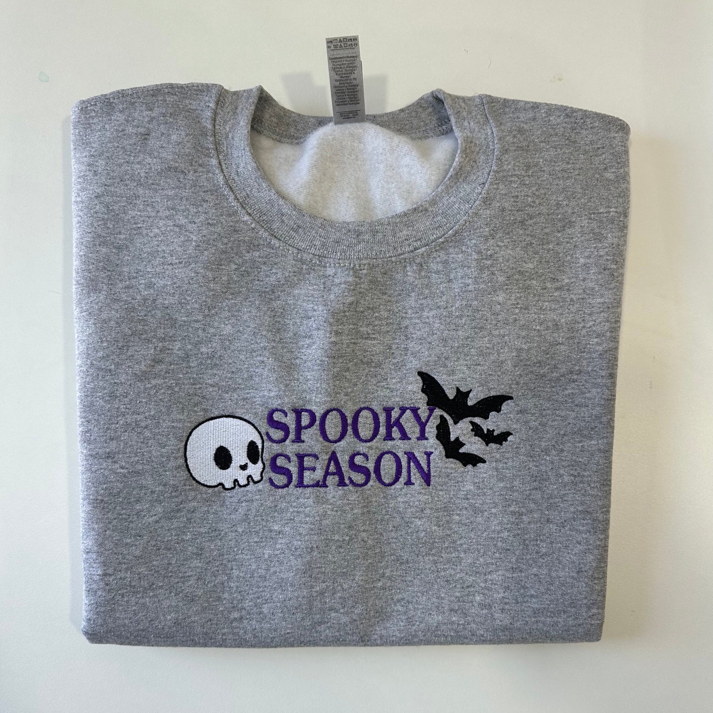 Spooky Season Bats and Skull Sweatshirt