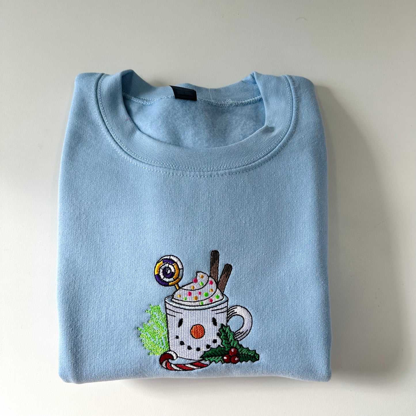 Hot Chocolate Christmas Embroidered Sweatshirt (Pick your design)