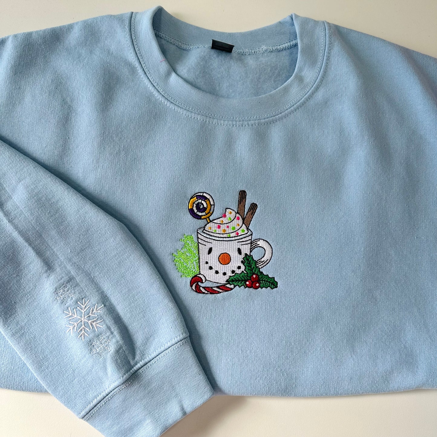 Hot Chocolate Christmas Embroidered Sweatshirt (Pick your design)