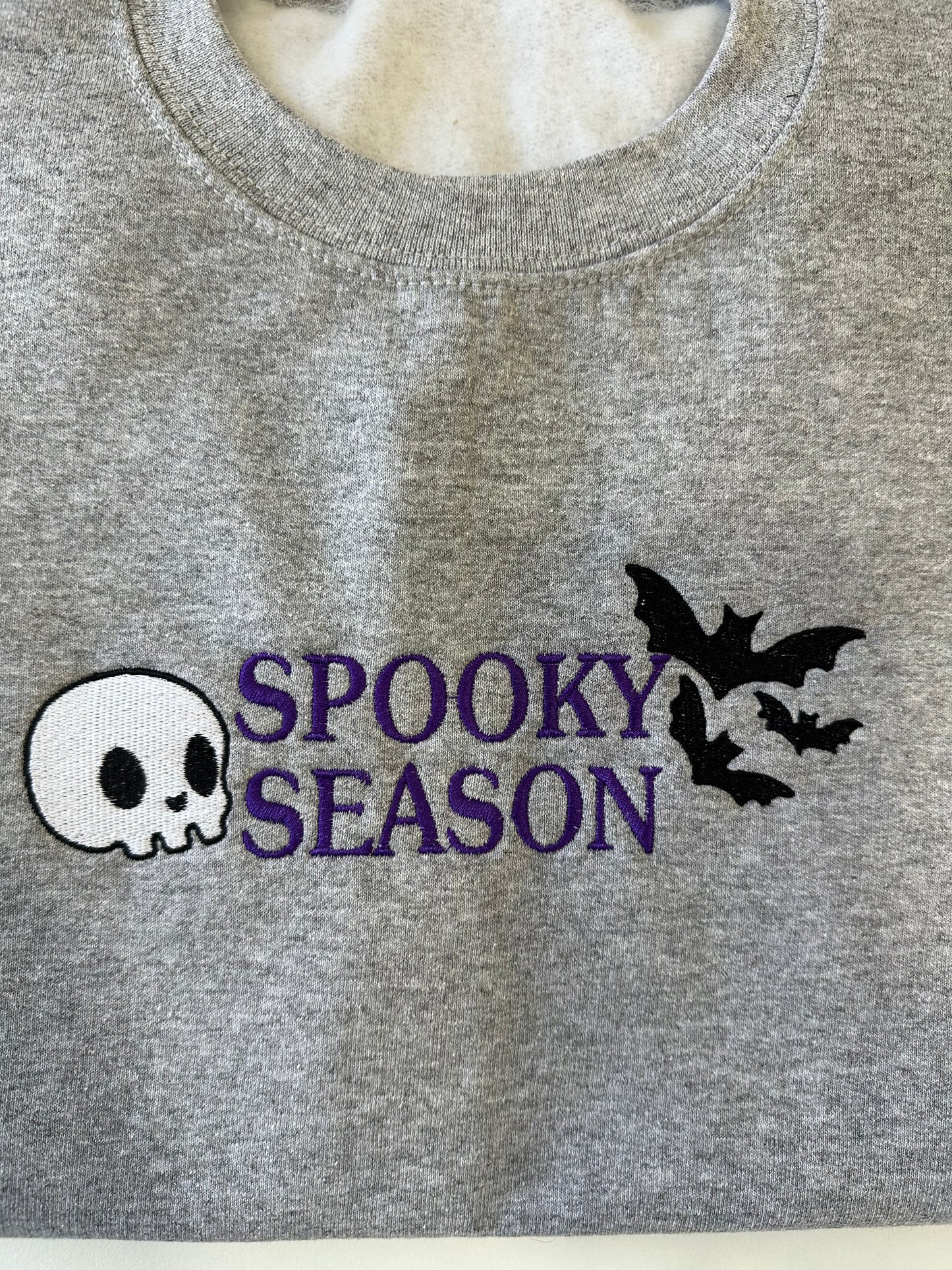 Spooky Season Bats and Skull Sweatshirt