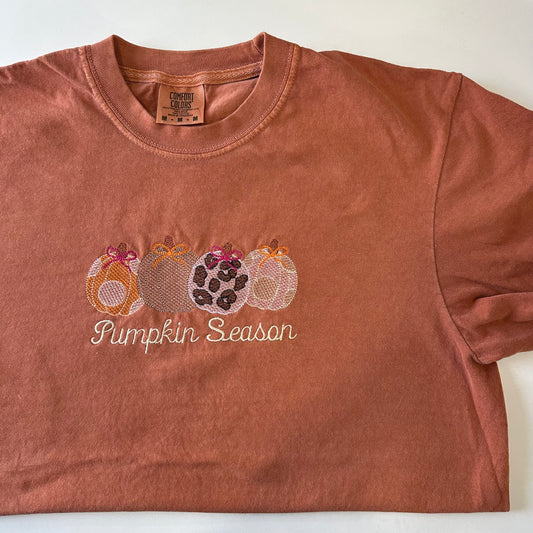 Pumpkin Season Embroidered T-shirt