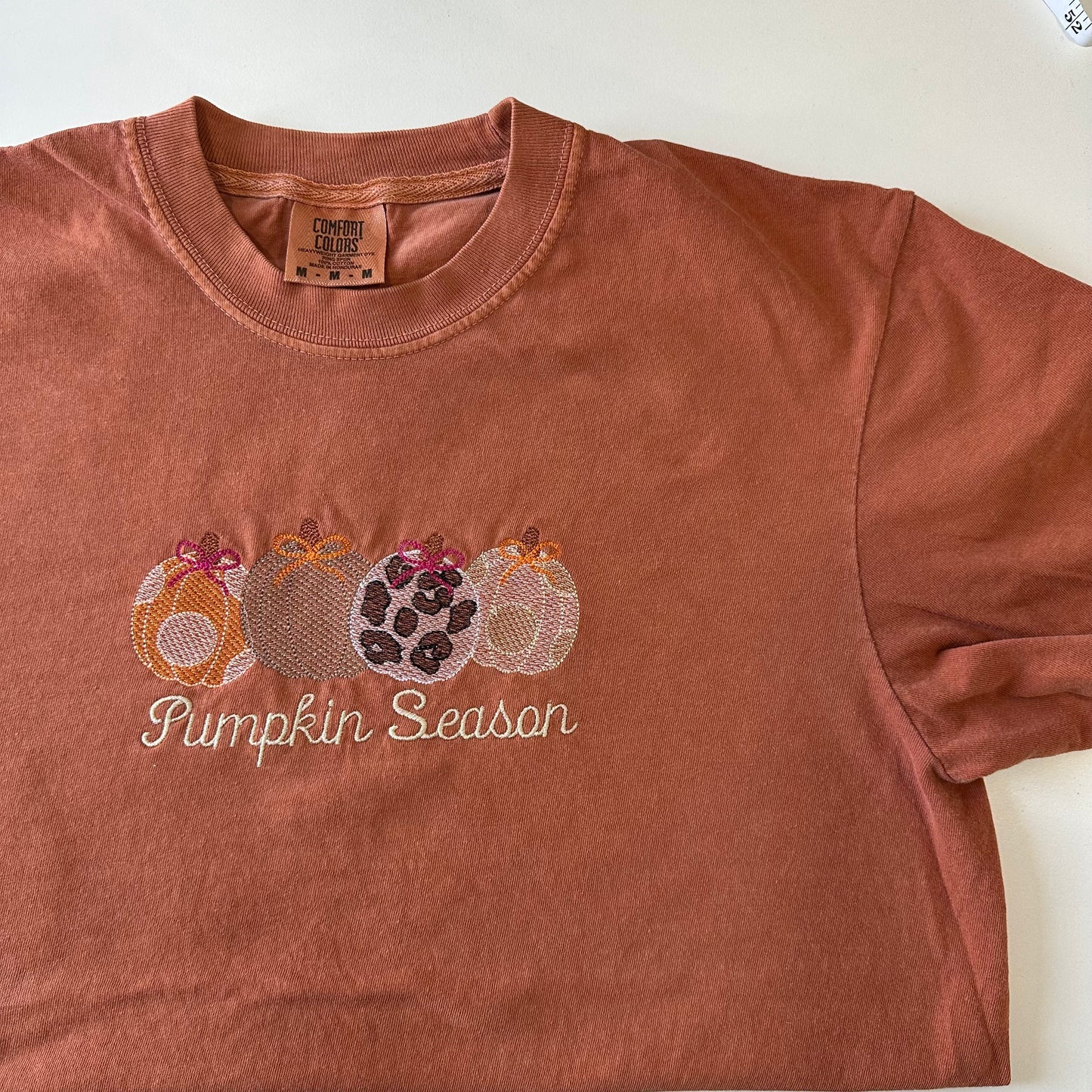 Pumpkin Season Embroidered T-shirt