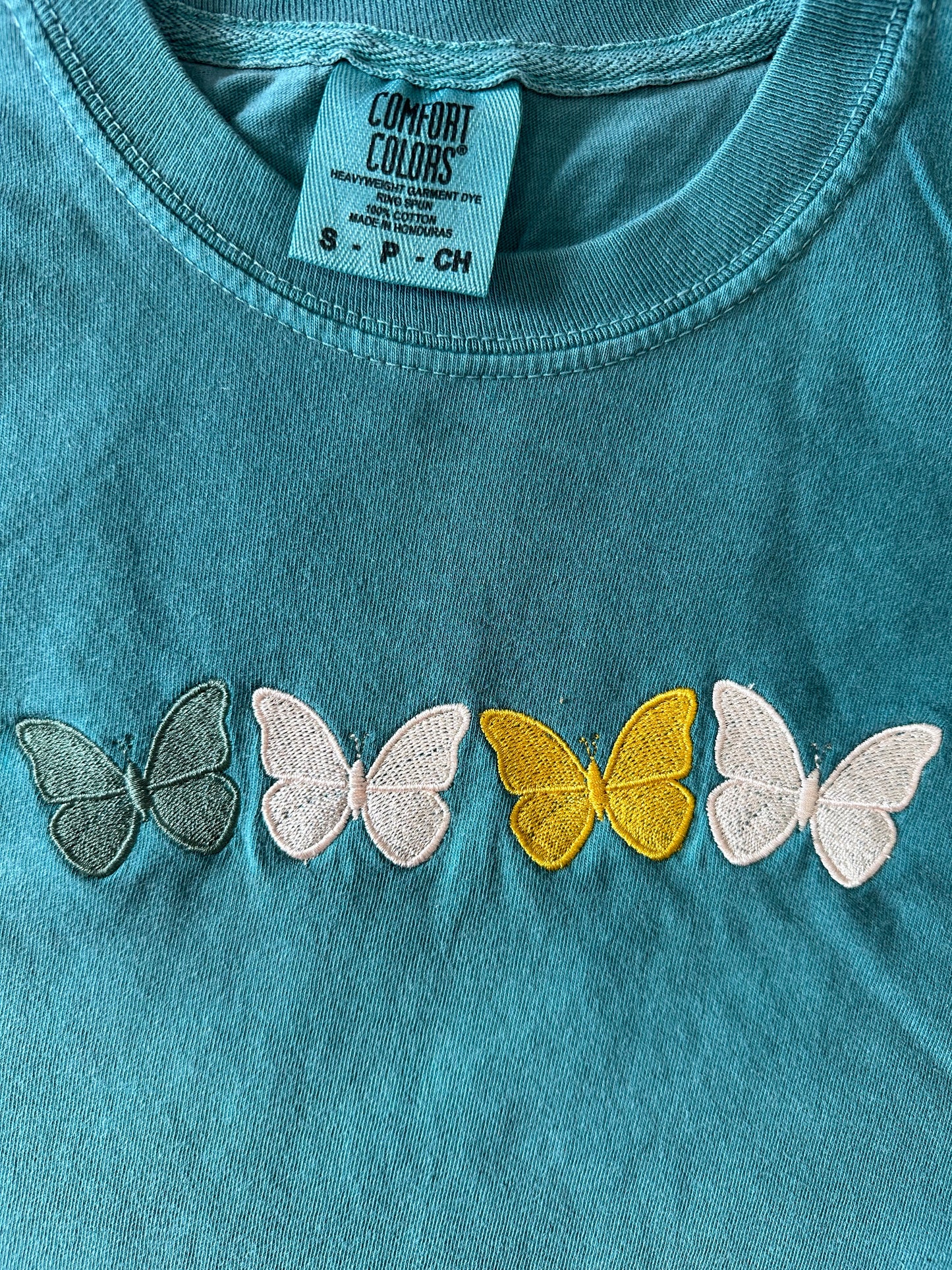 Butterflies Embroidered T-Shirt