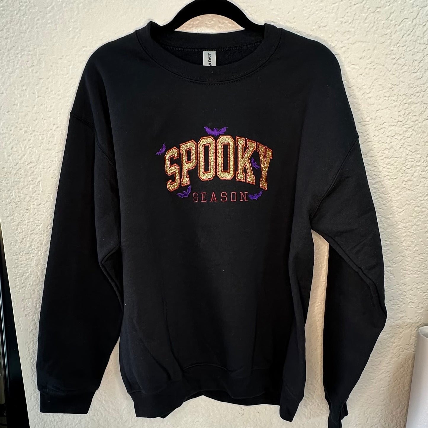 Spooky Season Glitter Embroidered Sweatshirt