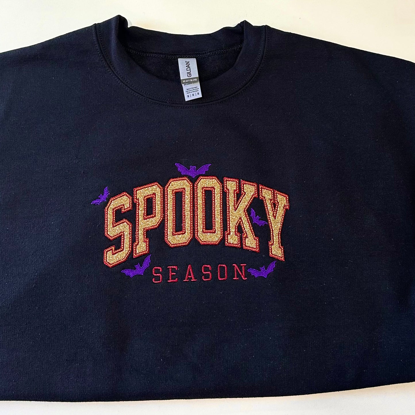 Spooky Season Glitter Embroidered Sweatshirt