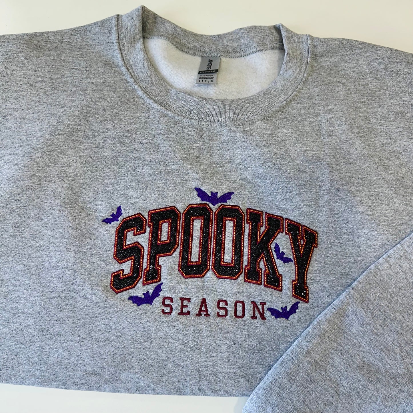 Spooky Season Glitter Embroidered Sweatshirt