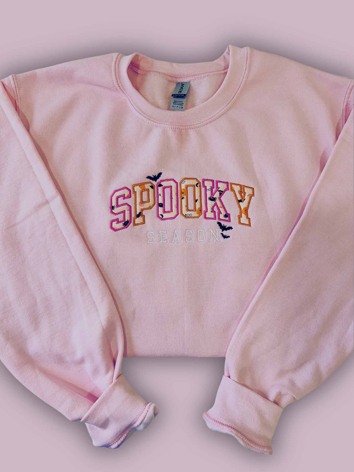 Pink Halloween Embroidered Sweatshirt