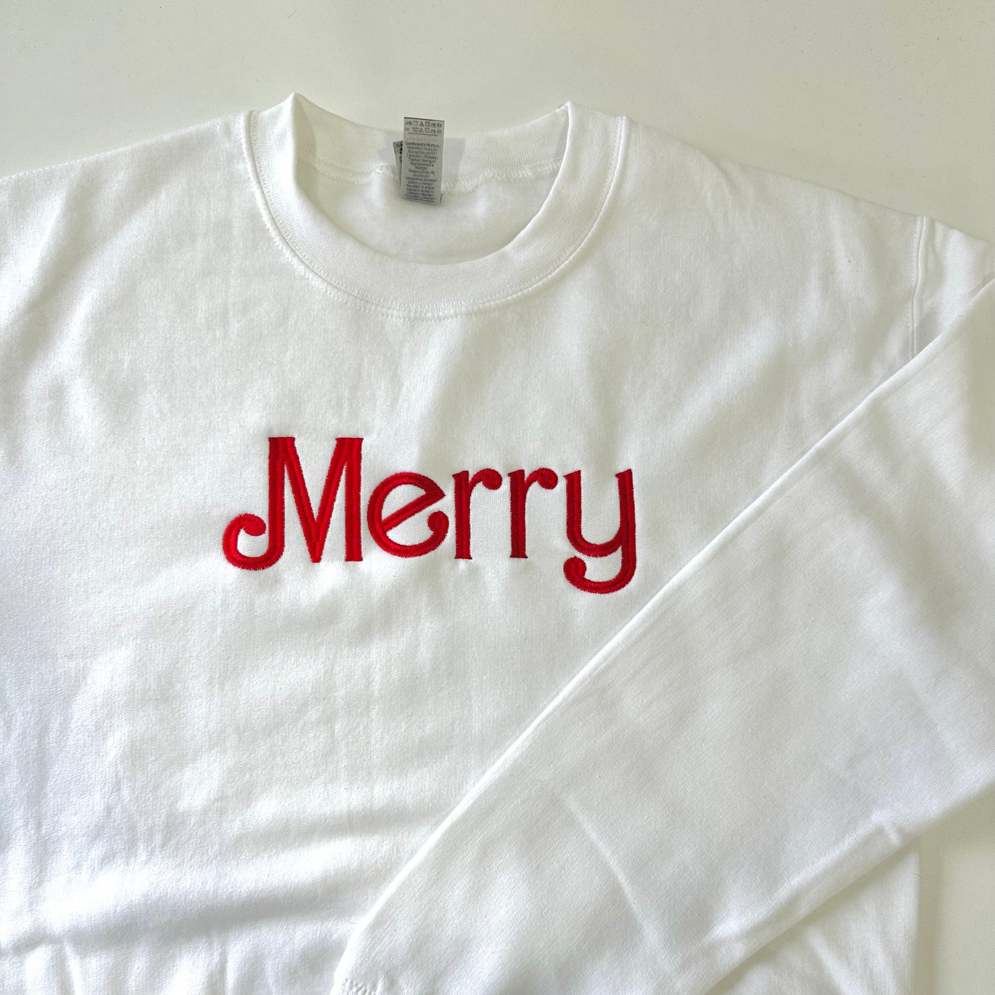 Merry Embroidered Christmas Sweatshirt