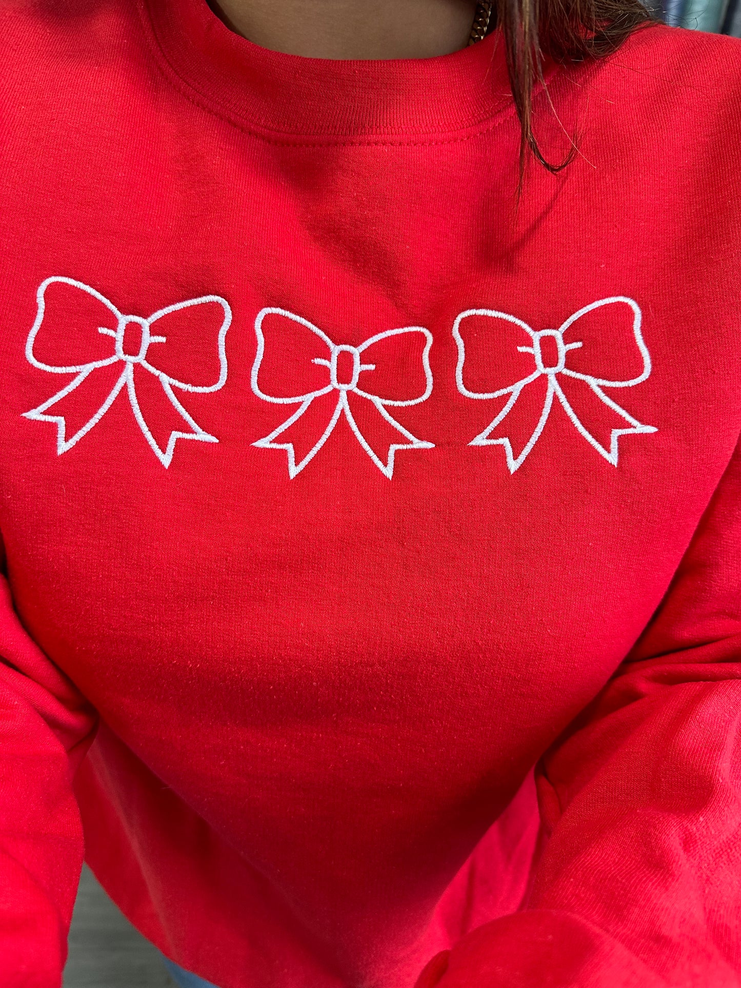 Bows Coquette Embroidered Sweatshirt