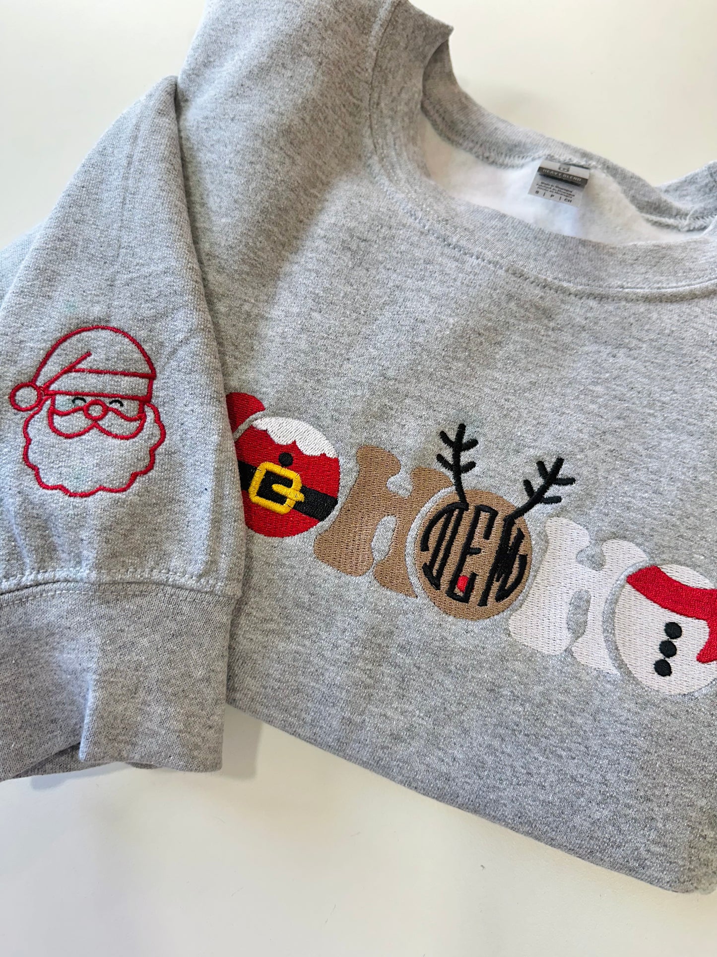 HOHOHO Christmas Embroidered Sweatshirt (Personalized initials)