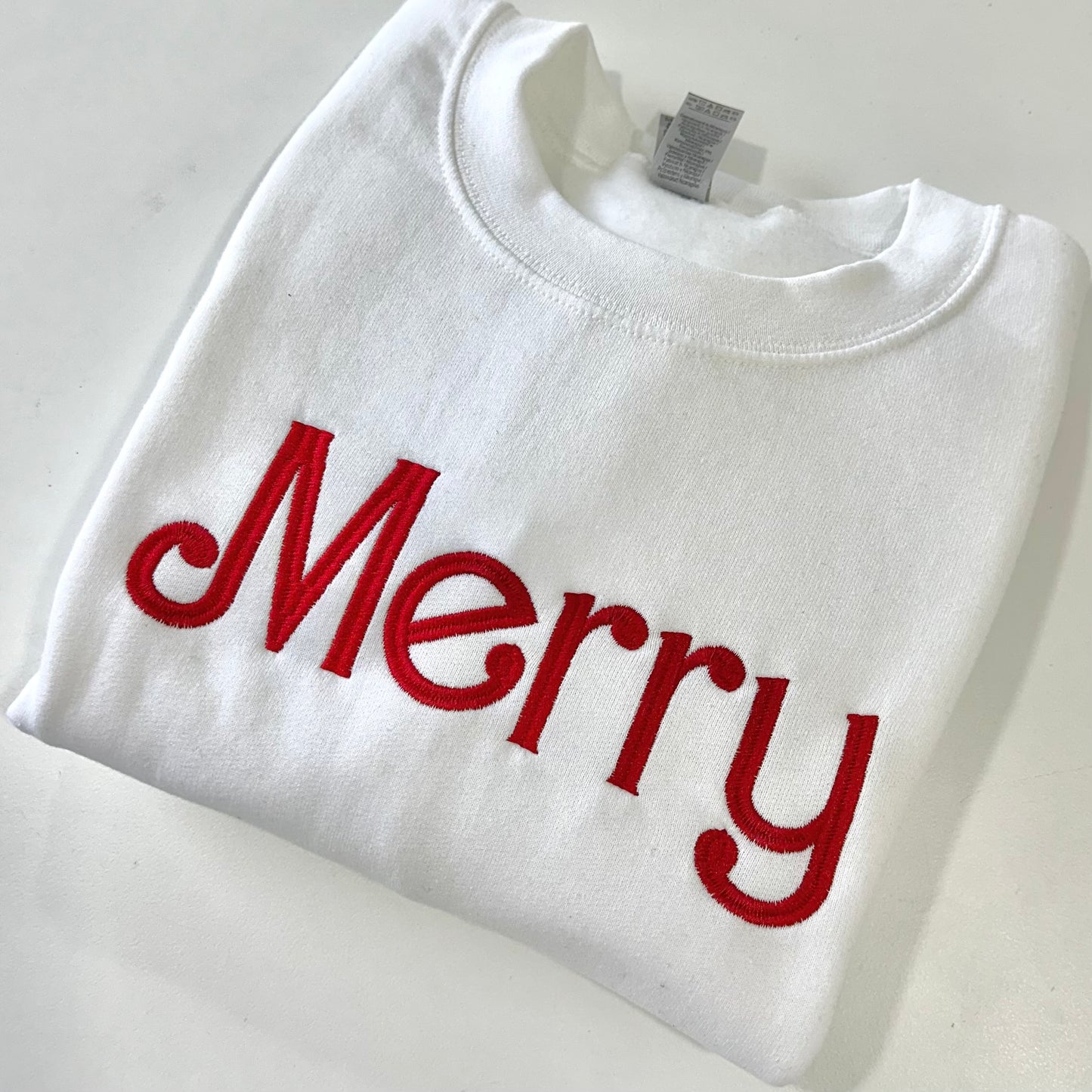 Merry Embroidered Christmas Sweatshirt