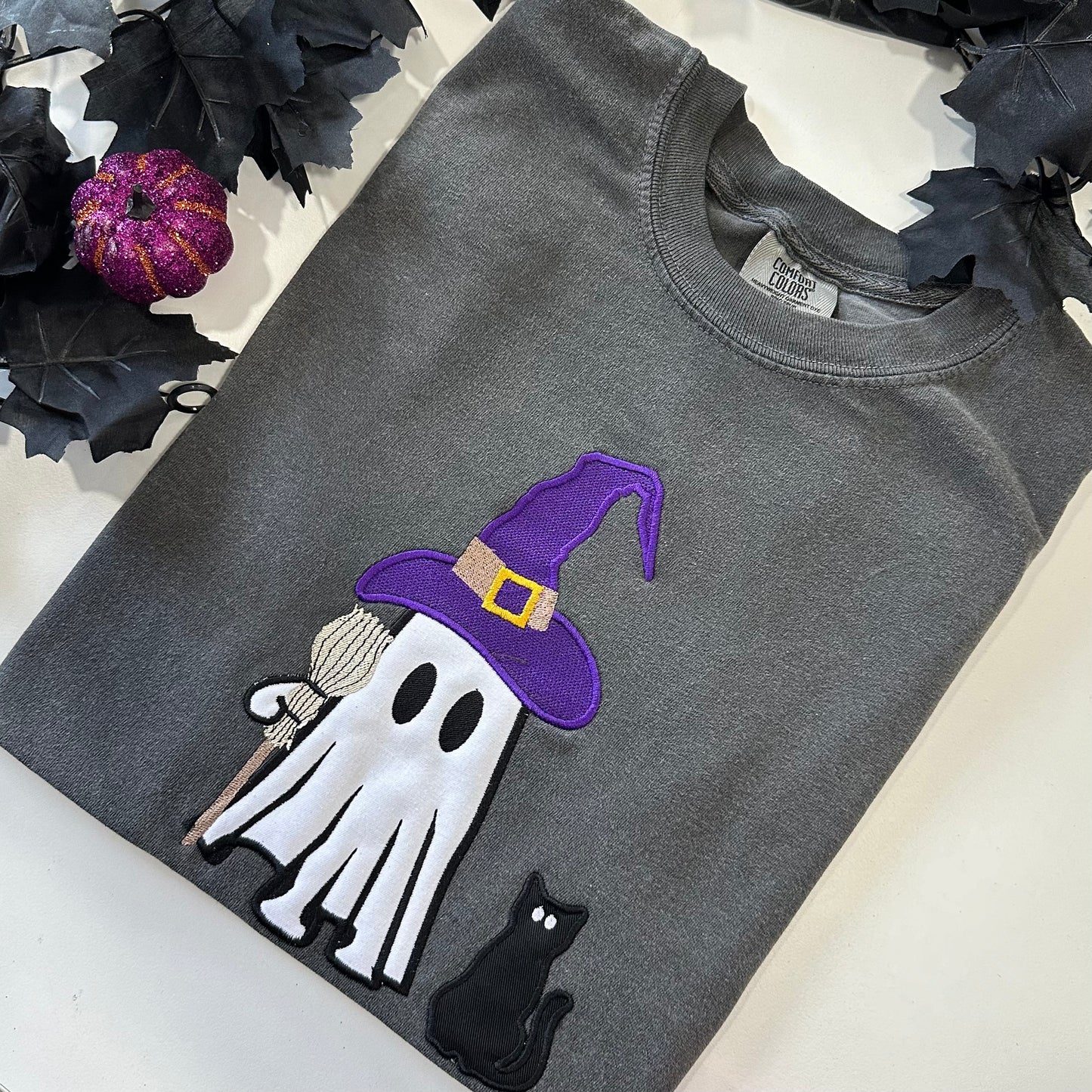 Witchy Ghost Embroidered T-shirt