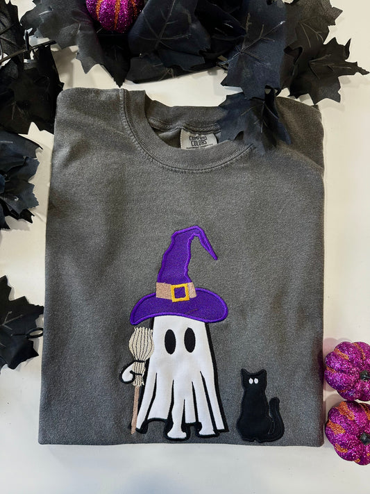 Witchy Ghost Embroidered T-shirt