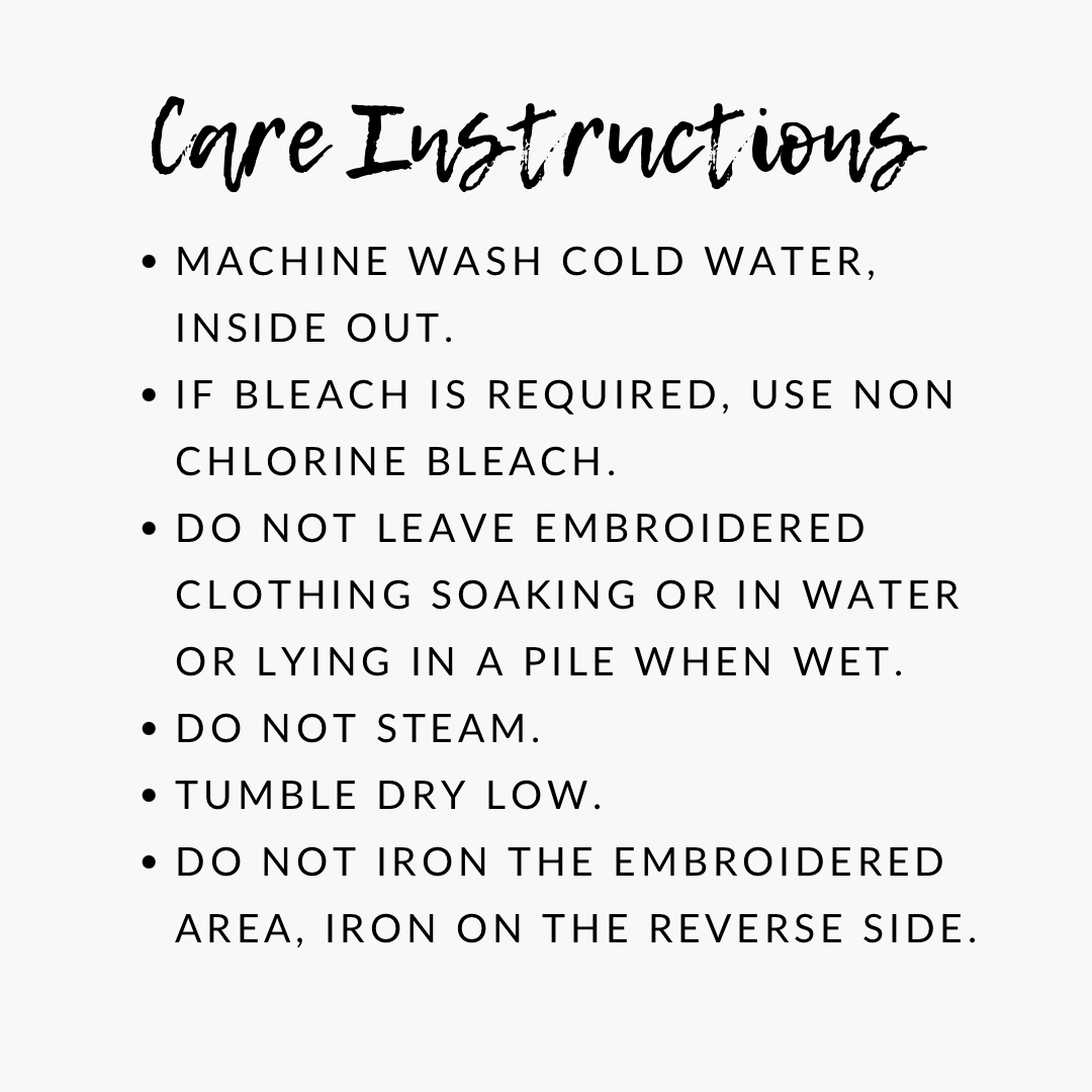 white mama t-shirt care instructions